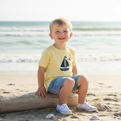Little Salty Crew boy with correct logo